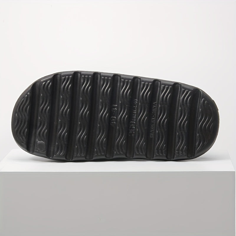 Soft Unisex Slippers, Comfortable Non-slip Indoor/Outdoor Slide Sandals with Textured Design, Stylish Footwear - The Shacktique