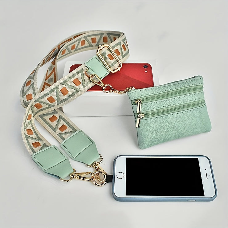 Adjustable Phone Shoulder Strap with Coin Purse for Women, Crossbody Long Strap