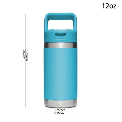 Bottles Double Layer Stainless Steel Insulated Cup with Handle and Straw - The Shacktique