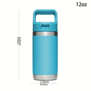 Bottles Double Layer Stainless Steel Insulated Cup with Handle and Straw - The Shacktique