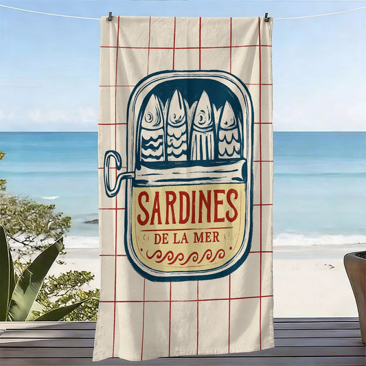 Sardine Can Vintage Towel — Novelty Microfiber Quick Dry Beach Towel Australia