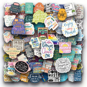 100pcs Inspirational Stickers Pack, Motivational Stickers For Water Bottle Vinyl Quote Stickers, Affirmation Positive Stickers For Journaling Computer Decals Laptop For MacBook Phone Case - The Shacktique
