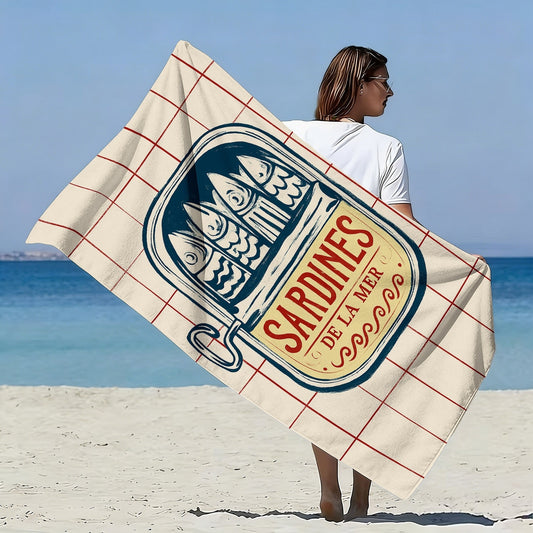 Sardine Can Vintage Towel — Novelty Microfiber Quick Dry Beach Towel Australia